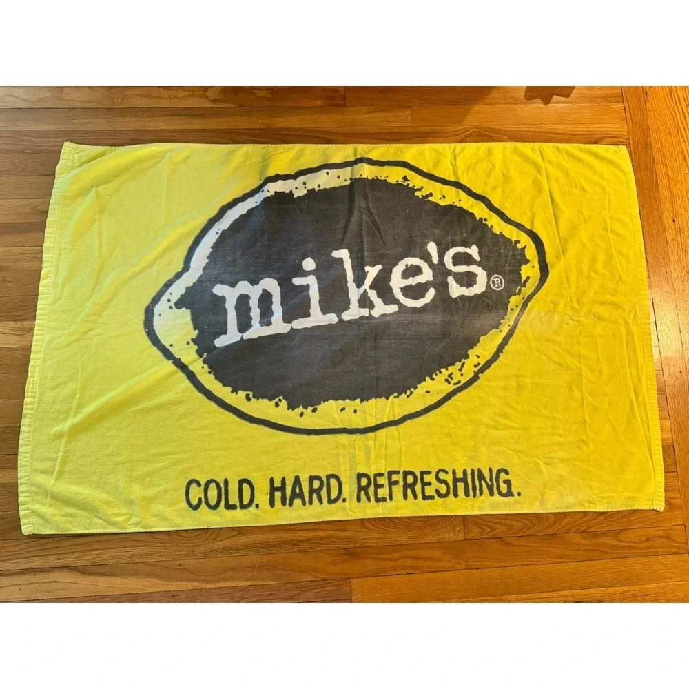 Vintage Mike's Hard Lemonade Yellow Beach Pool Towel Promo Ad Lemon Alcohol